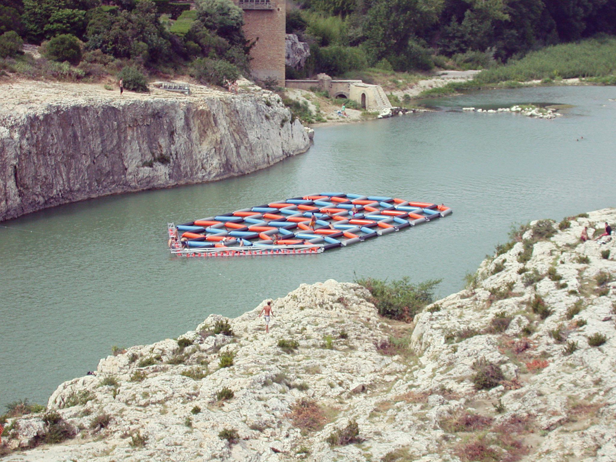 tapis flottant Patrick Bouchain Pont du Gard