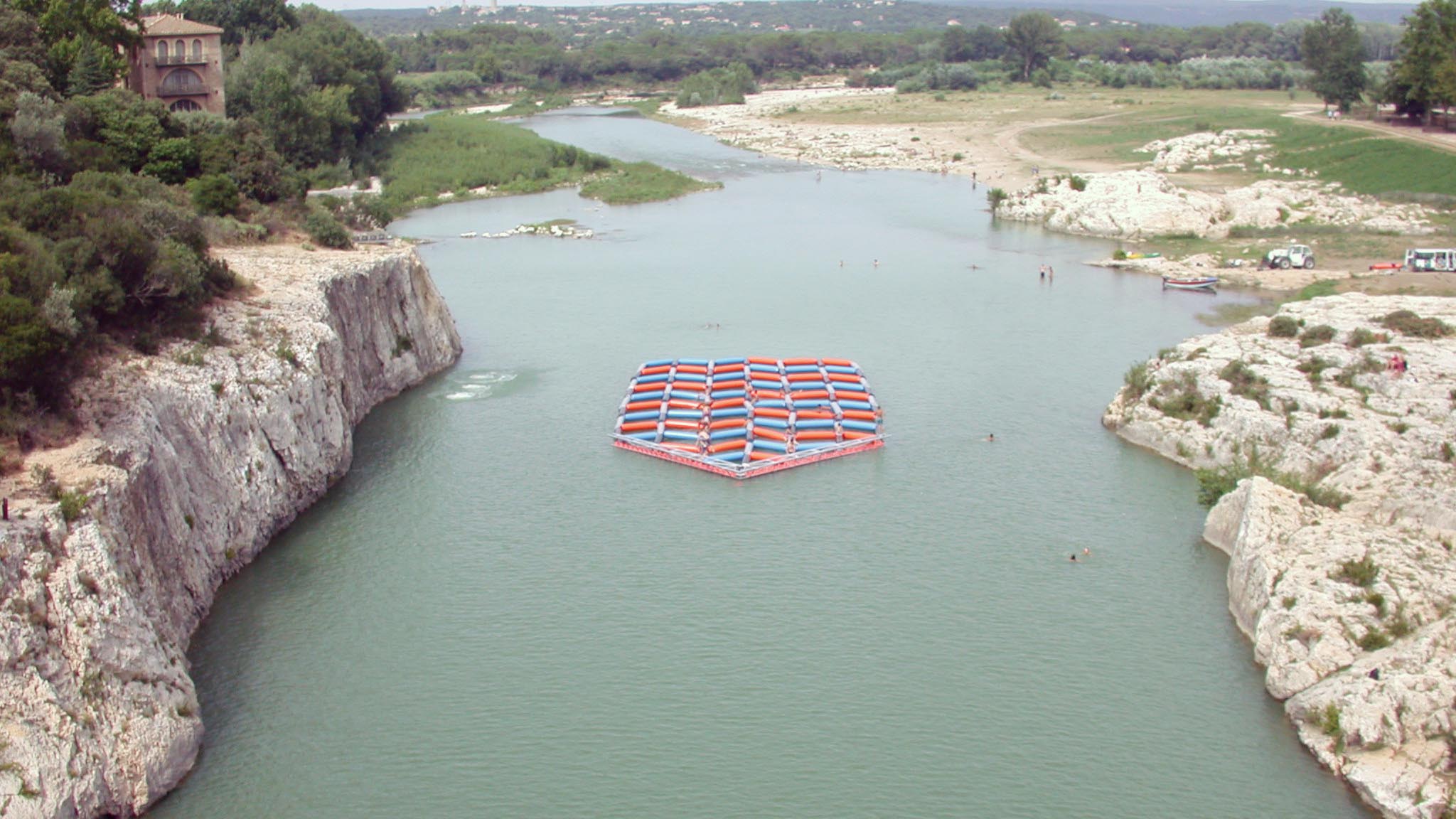 tapis flottant Patrick Bouchain Pont du Gard