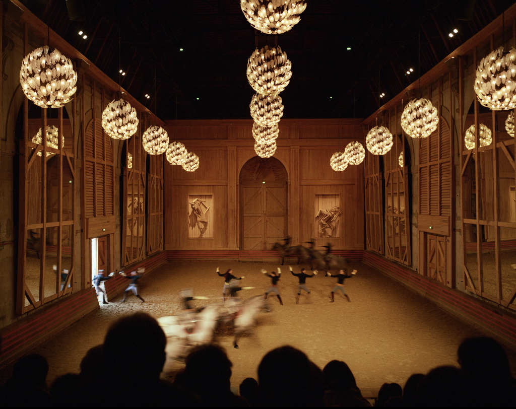 Lustres de l'académie équestre de Versailles en cristal de Murano