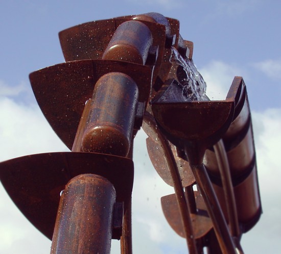 Noria et bassins corten pour le Parc de la Maourine Toulouse